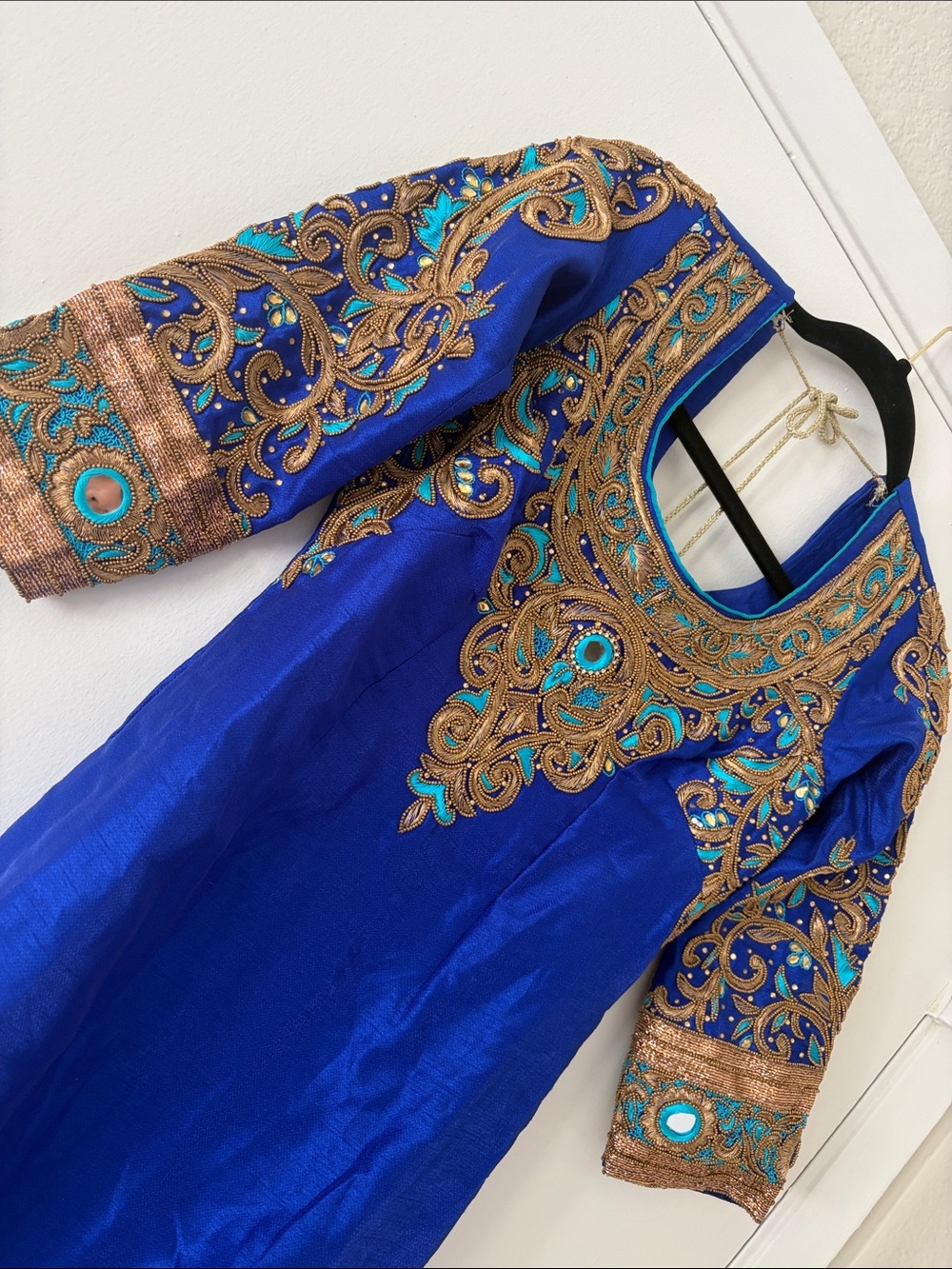 Royal Blue Embroidered Women’s Kurta Punjabi suit heavy work 1 piece